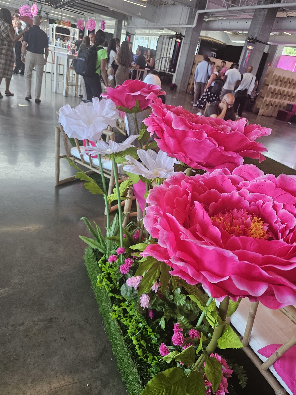 The fest floor in full bloom — Startupfest does not do beige conference carpet.