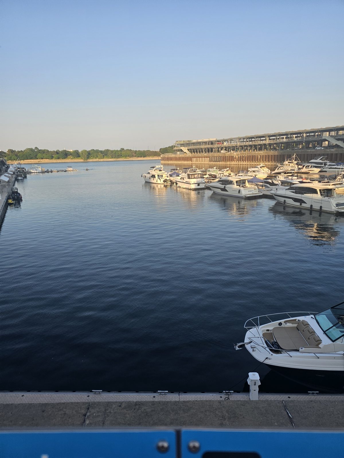 The marina at golden hour — how the Old Port says goodnight after a festival day.